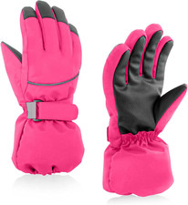 Kids Winter Glove Boys Girls Snow Ski Waterproof Gloves for Teens Fleece Lining