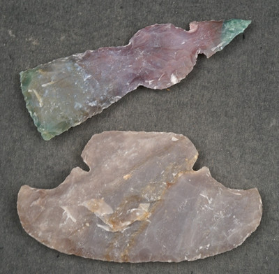 Translucent Ulu + Tomahawk 1'' Flint Arrowhead Spearhead Point Knife Blade I-664