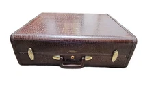 Samsonite Suitcase Luggage 4137, Faux Alligator Shwayder 24.25Wx19.5"x9" Vintage