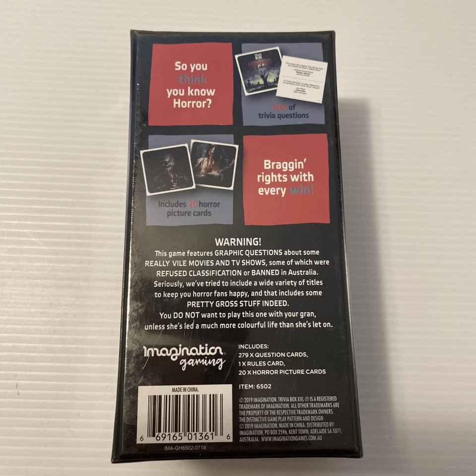 Trivia Box XXL Horror TV & Movies Adult Party Game New Sealed - Image 3 of 4