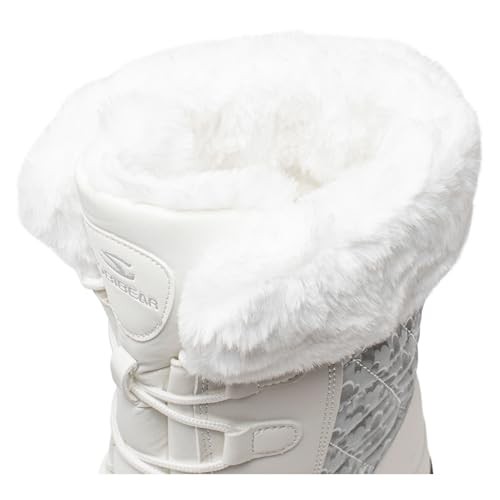  Girls Winter Snow Boots 4 Big Kid Off-white thumbnail 4