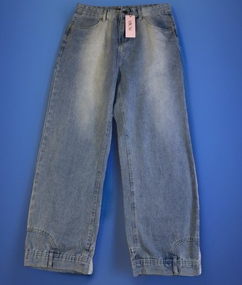 NEW Micas Up Side HR Wide Leg Bare Back Blue Stretch Denim Jeans Women s Size 28