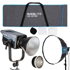 Nanlite FC300B Bi-Color LED Spotlight with Softbox and Fresnel Lens Bundle
