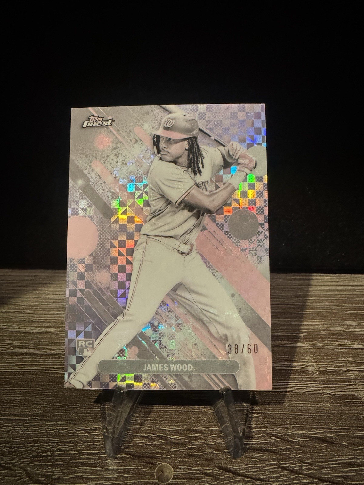 2025 Topps Finest James Wood #100 RC Rookie Pearl Checkerboard /60