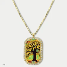 New Tree Of Life Pendant Necklace Chain Picture Dog Tag Chain Gift Design Sparkl