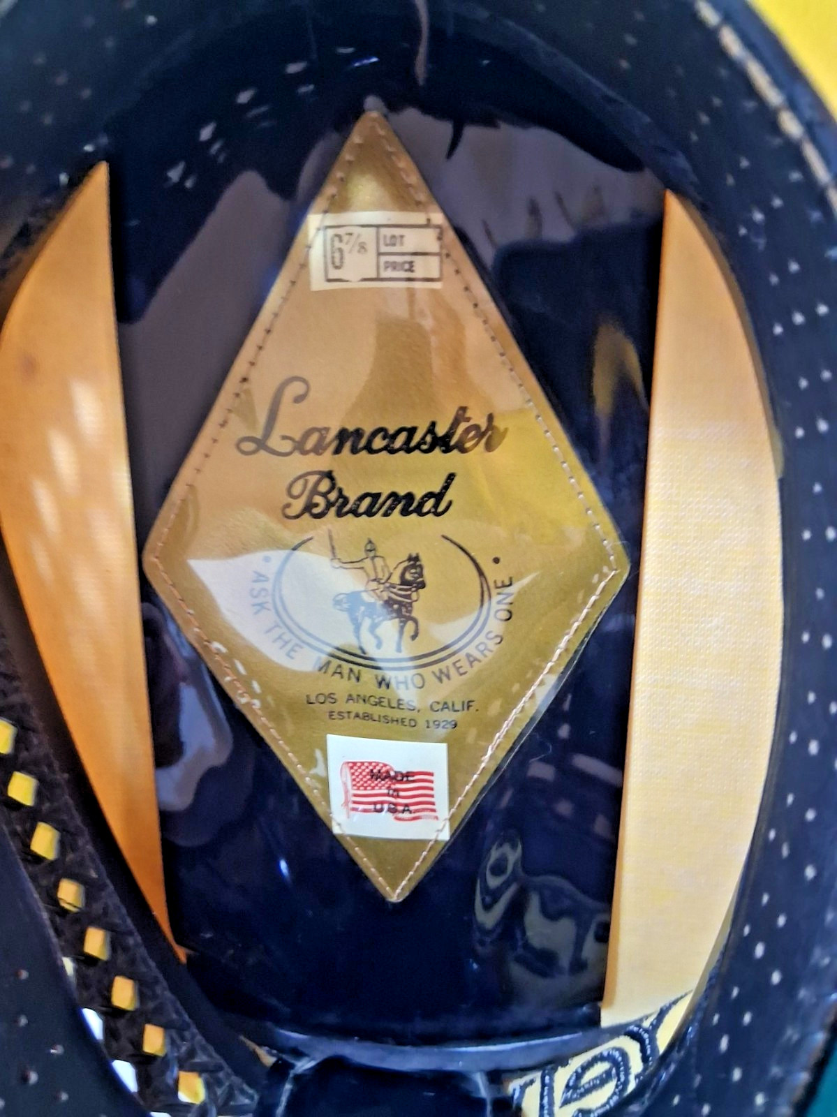 VTG 1940s-50s YELLOW CAB CO. DRIVER HAT - LANCASTER BRAND LOS ANGELES Size 6 7/8