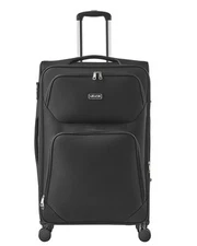 VEVOR 28In Softside Expandable Luggage Spinner Wheels Checked Suitcase Black