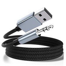 USB to 3.5mm Aux Audio Cable Compatible with Laptop PC PS5/4 USB to 3.5mm Grey