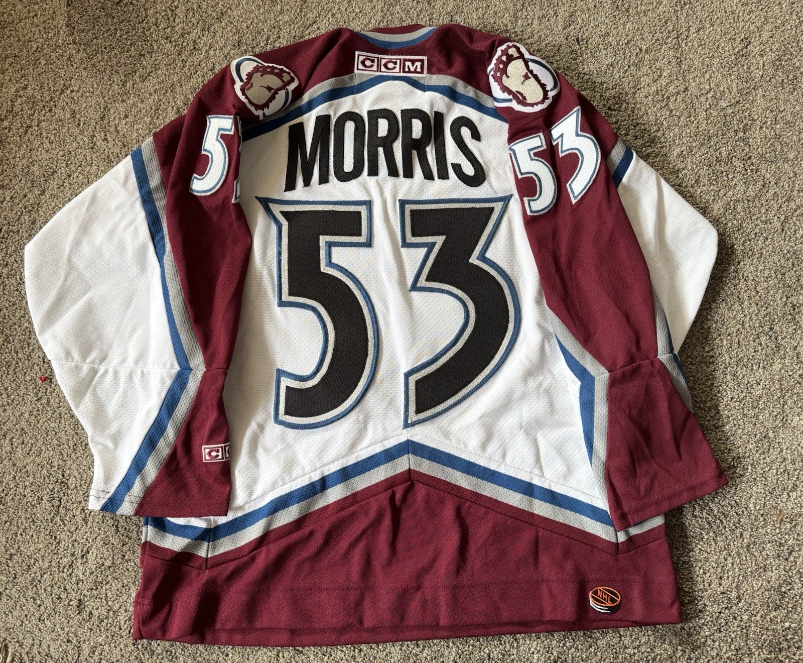 Authentic Derek Morris #53 Colorado Avalanche Vintage CCM NHL Hockey Jersey NEW