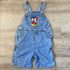 Vintage Disney Mickey  Minnie Denim Overalls Size 7/8