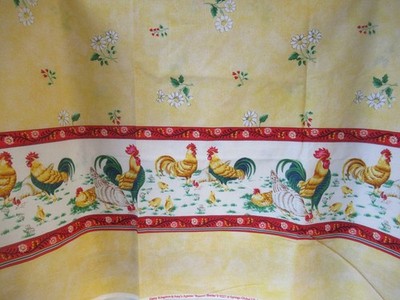 Daisy Kingdom   Amy's Aprons ''ROOSTER   BORDER'' #9227   Cotton Fabric   1Y8''X44''