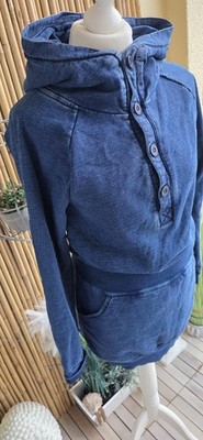 BENCH Jeanskleid Sweatkleid Gr.S/36 blau Kapuze warm gefüttert 