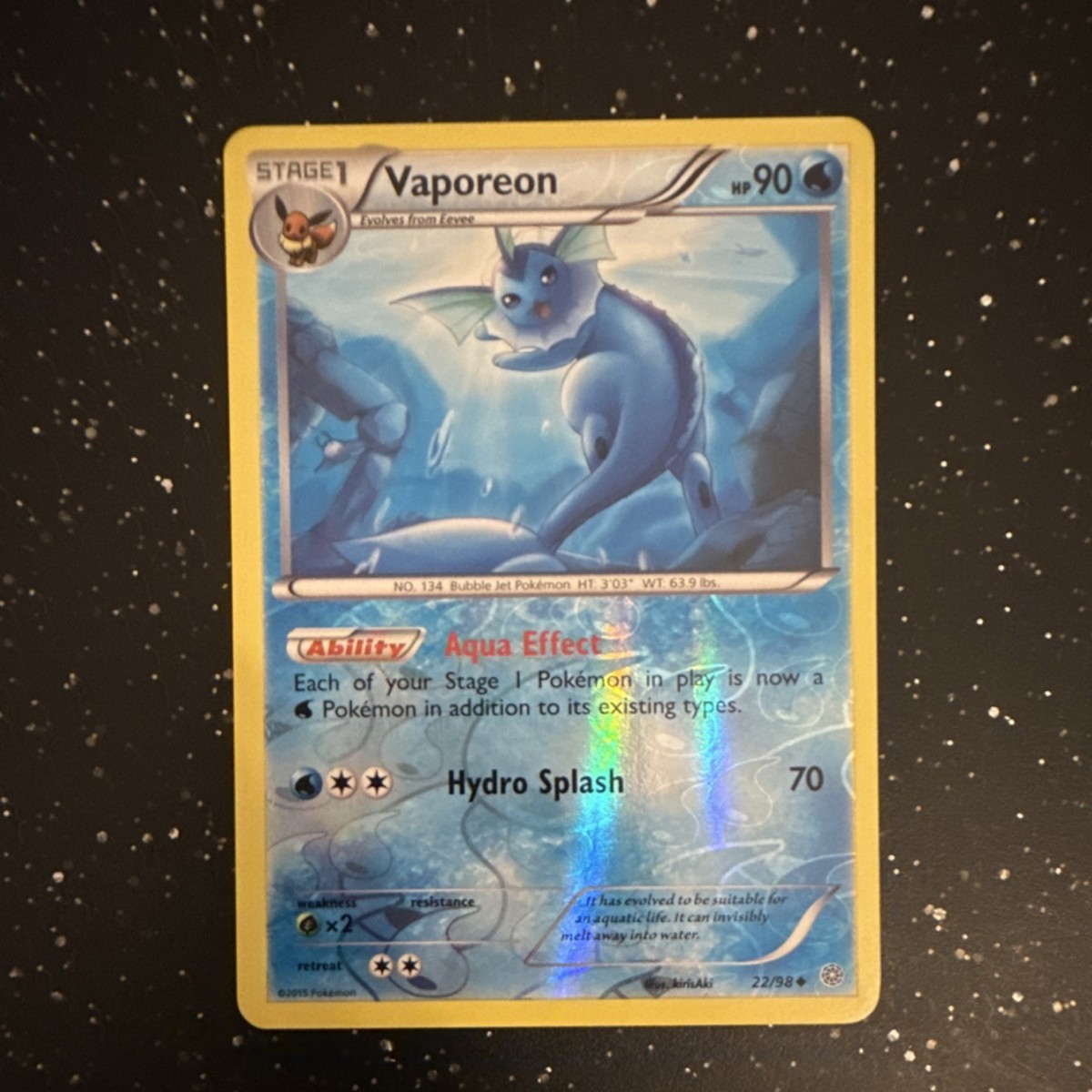 Vaporeon 22/98 XY Ancient Origins Uncommon Reverse Holo Pokémon