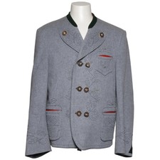 Grasegger, Tracht, Größe: L, Miesbach 205, Polyester/Wolle, Grau, Medaillon #q5I