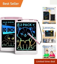 10 Inch LCD Writing Tablets for Kids - Perfect Travel Educational Toy Pack