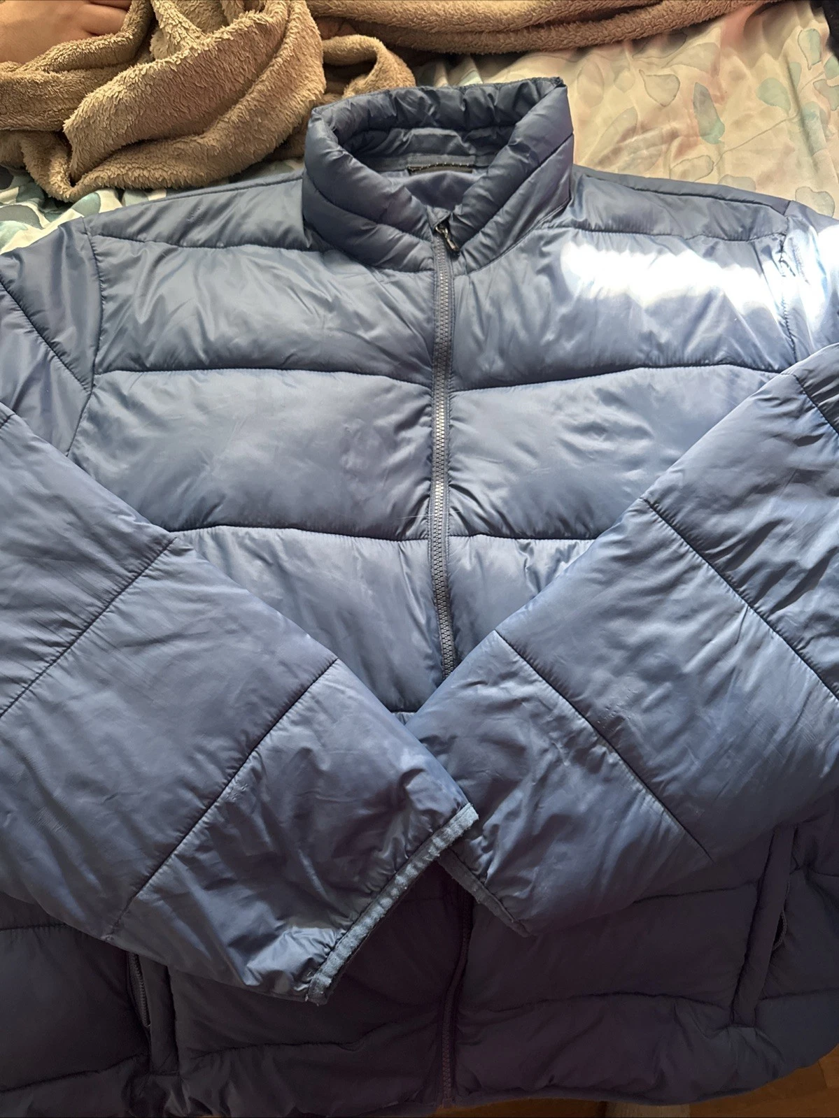 Swiss Tech Men's Navy Full Zip Jacket Size 3XL Foldable Quilted Puffer
