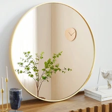 OLIXIS Black Round Wall Mirror 20 Inch, Bathroom Mirrors For Over Sink-ZengA