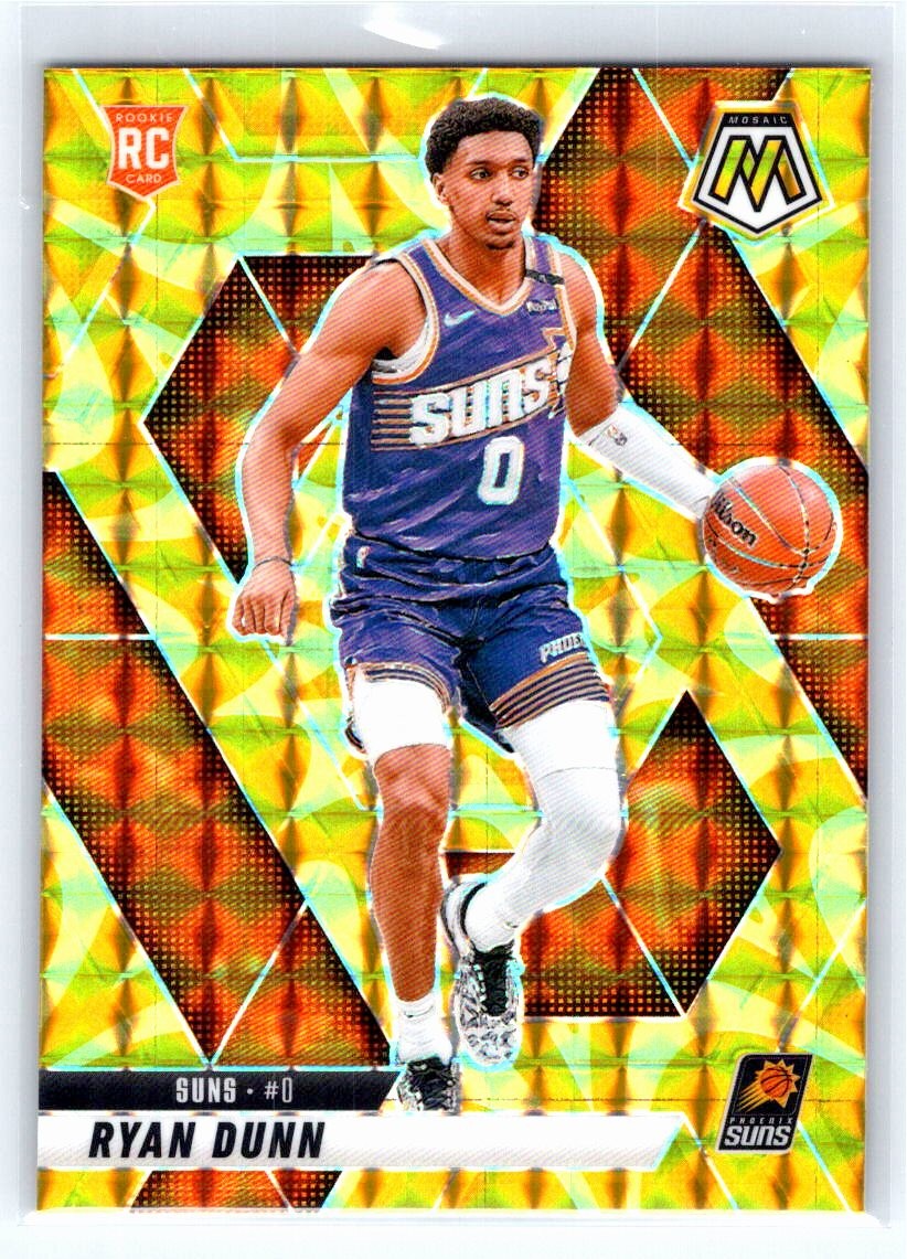 2024-25 Panini Mosaic #233 Ryan Dunn Reactive Yellow Mosaic Phoenix Suns RC