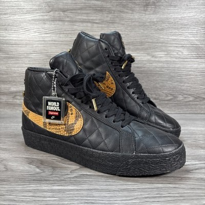 Nike SB Blazer Mid QS Supreme Skateschuhe 'Black Snakeskin' Gr. UK 8