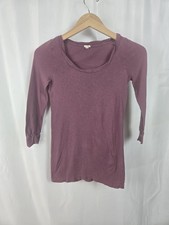J.Crew Shirt Womens XS Purple Scoop Neck 3/4 Sleeve Cotton Tee Top Basic