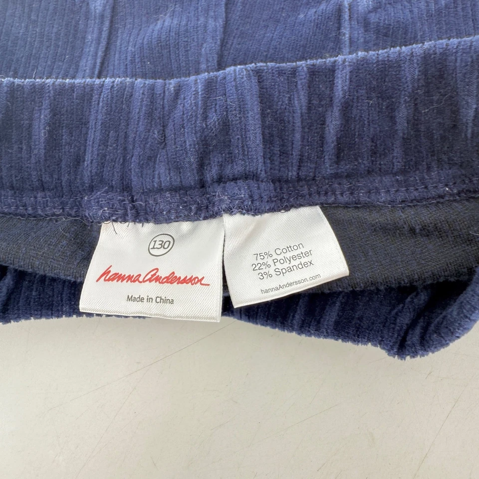 Hanna Andersson Corduroy Pants Size 130 Kids Blue Elastic Waist Pull On Preppy - Image 3 of 4