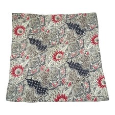 VTG Echo Floral Square Scarf Flowers Red Blue 33  X 33.5  