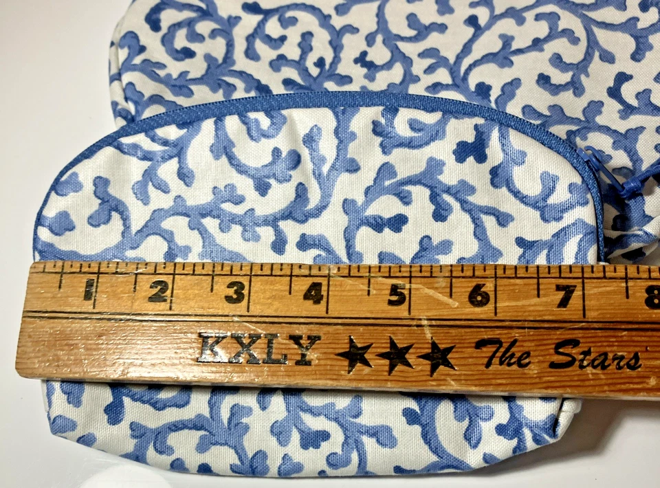 Par de BOLSA DE VIAGEM COSMÉTICA MAQUIAGEM CORAL AZUL E MARFIM BOA NOVA SEM ETIQUETAS - Imagem 3 de 4