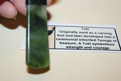 JADE Pendant Toki Green Stone Aroha Maori New Zealand NZ Necklace 3'' J6