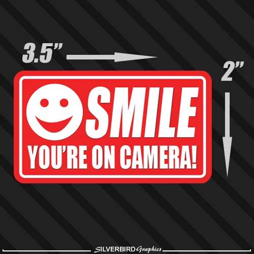 5 pack smile you're on camera stickers video security system warning alarm decal - Image 3 of 4