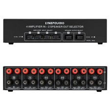 Passive Power Amplifier Selector Splitter Speaker Switch 4 Amp In 2 Speaker Out