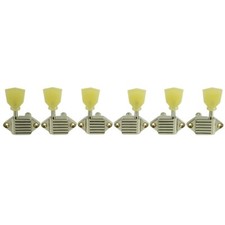 KLUSON Waffleback Tuners 3 By 3 For GIBSON Plastic Buttons Nickel KVDW-3N