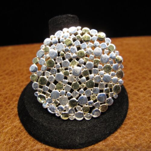 Nicky Butler NB Sterling Silver Two Tone Round Disc Mosaic Pendant 11.4g C674 - Picture 2 of 6