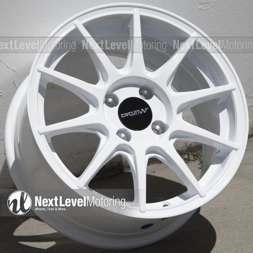 4 Circuit CP41 15x7 4x100 +35 Gloss White Wheels MCO Style Fits