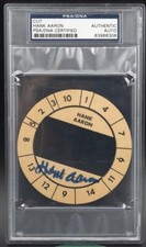 VERY rare HANK AARON signed PLAYER DISC 1956 CADACO ALL STAR BASEBALL BOARD GAME