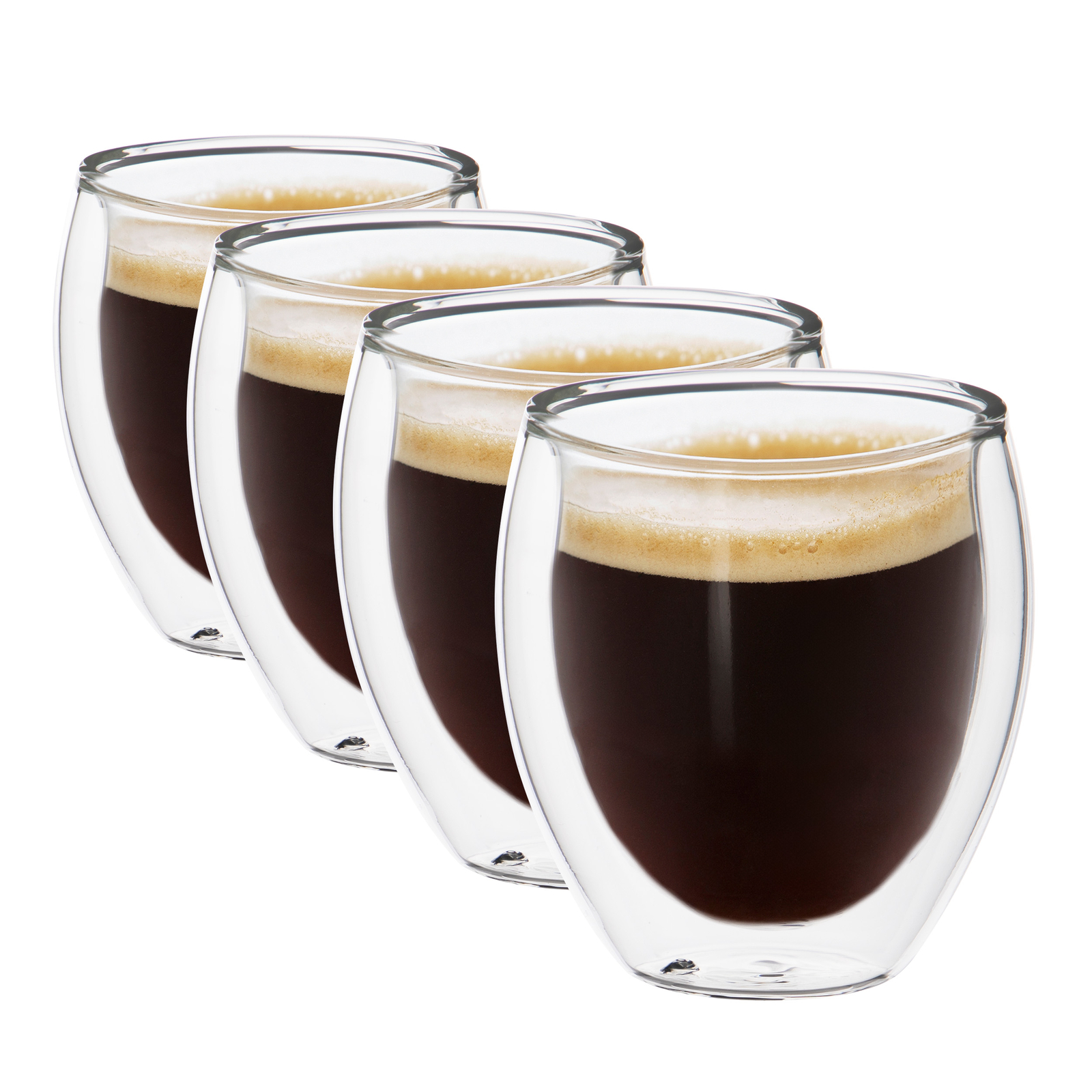 Doppelwandige Gläser 4 Stück, 80 ml. Espresso Gläser Thermogläser Kaffeeglas