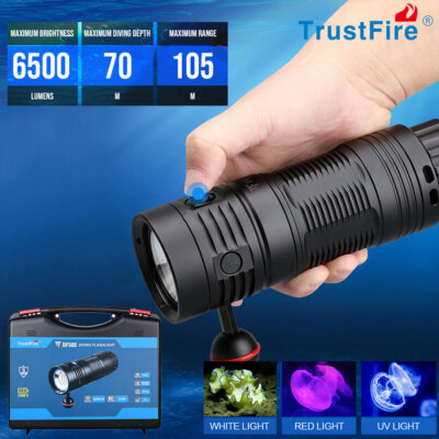 TrustFire DF50S 6500LM LED Tauchlampe Tauchen TypeC Wiederaufladbar Taschenlampe