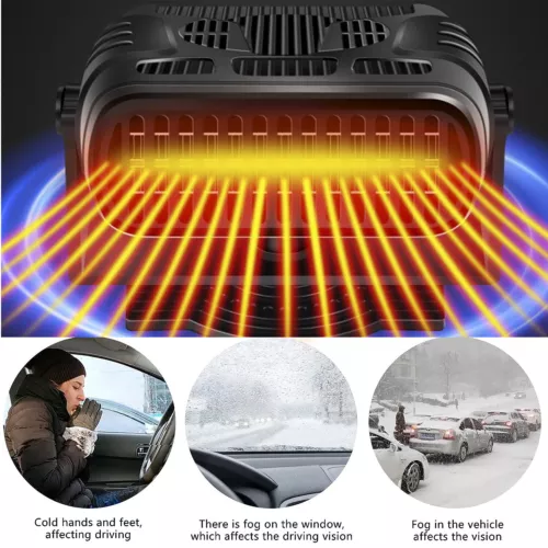 Car Heater 12V 120W Portable Electric Heating Fan Defogger Defroster Demister - Picture 4 of 23