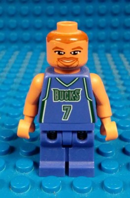 Lego | Toni Kucok Mini Figure | Purple Bucks Jersey | Used | Ships Fast