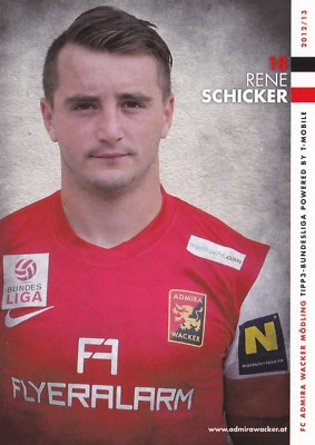 FOOTBALL Player Card RENE SCHICKER Team FC Admira Wacker Modling