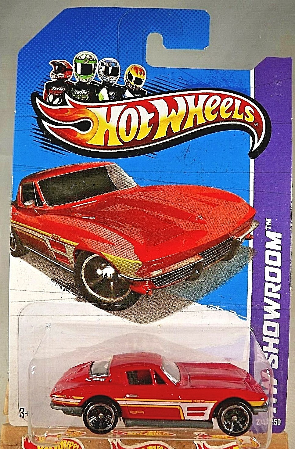 2013 Hot Wheels #204 Showroom-Corvette 60th '64 CORVETTE STING RAY Red Variation