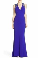 JS Collections Illusion Back Ottoman Gown Sz 14 Royal