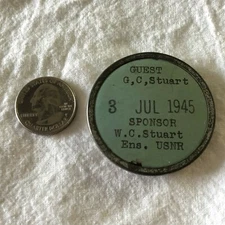 1945 USNR United States Navy Navel Reserve Guest Badge Pinback Button #37463