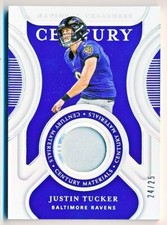 2021 National Treasures Justin Tucker Century Holo Silver Patch #CM-JUT (24/25)