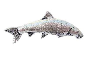 Pike Turning Handcrafted in Solid Pewter In UK Lapel Pin Badge