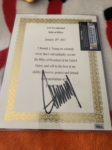 President Trump Signed Oath Of Office Ebay