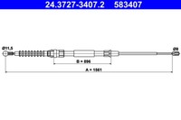 ATE Handbremsseil L/R FüR Touran 1.2-2.0D 02.03-05.15 VW OE 1T0609721H
