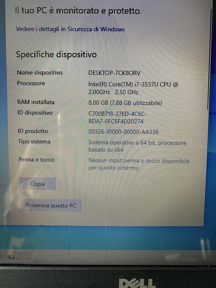 DELL INSPIRON 15R-5521 15" INTEL i7-3537U 2,00GHz 8GB RAM 750GB WIN 10 PERFETTO - Imagen 4 de 4