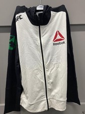 Authentic UFC Full zip Hoodie Conor McGregor Fight Night Reebok - White/Black