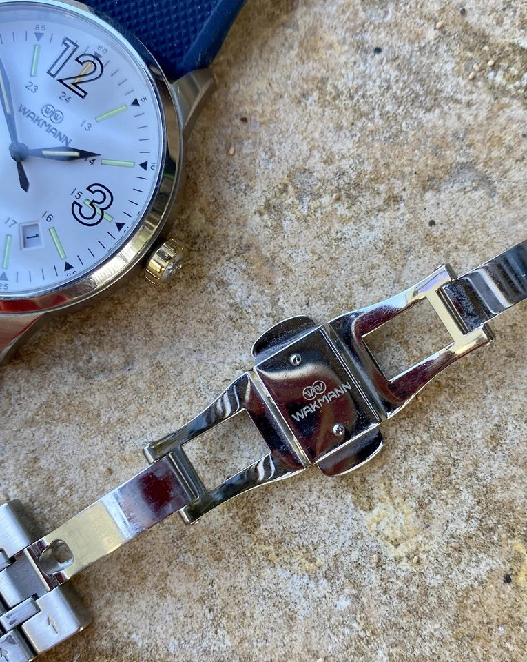 Raro Reloj Wakmann Pilot Field Stealth 40 mm Acero Inoxidable Hecho en Suiza Zafiro Foto 4 de 4