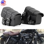For Honda Yamaha Cruiser PU Leather Motorcycle Saddle Bags Saddlebag Luggage Bag